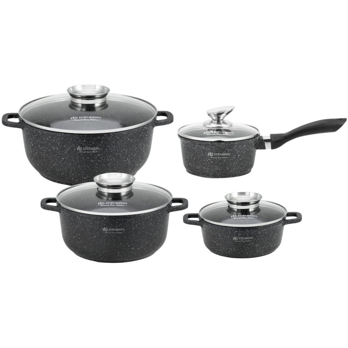 Набір каструль із кришками 4в1 Edenberg 3984EB алюміній з мармуровим покриттям для всіх типів плит (97e1dfb2)