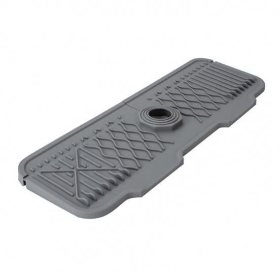 Коврик силиконовый под кран для слива воды в раковину 36x14 см Grey (128534)
