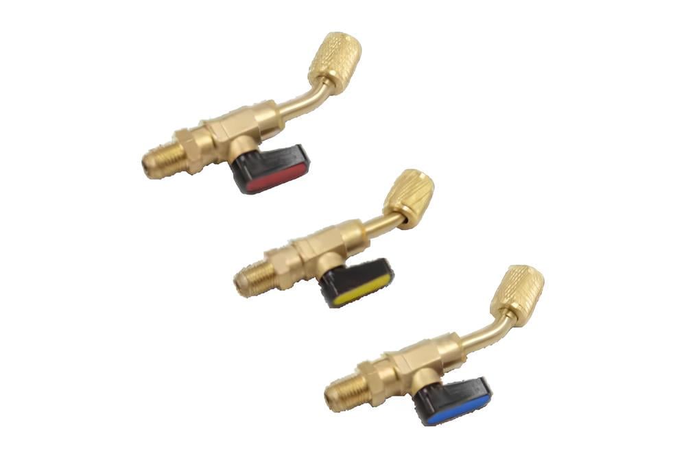 Комплект угловых кранов для заправки фреоном R-12/R-22/R-134a 1/4SAE
