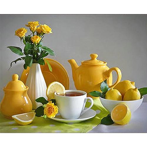 Алмазная мозаика Strateg Премиум Лимонный натюрморт 30x40 см (Str-HEG86114)