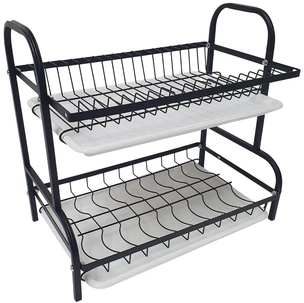 Сушилка металлическая с поддонами Double Layered Kitchen Rack (36851104)