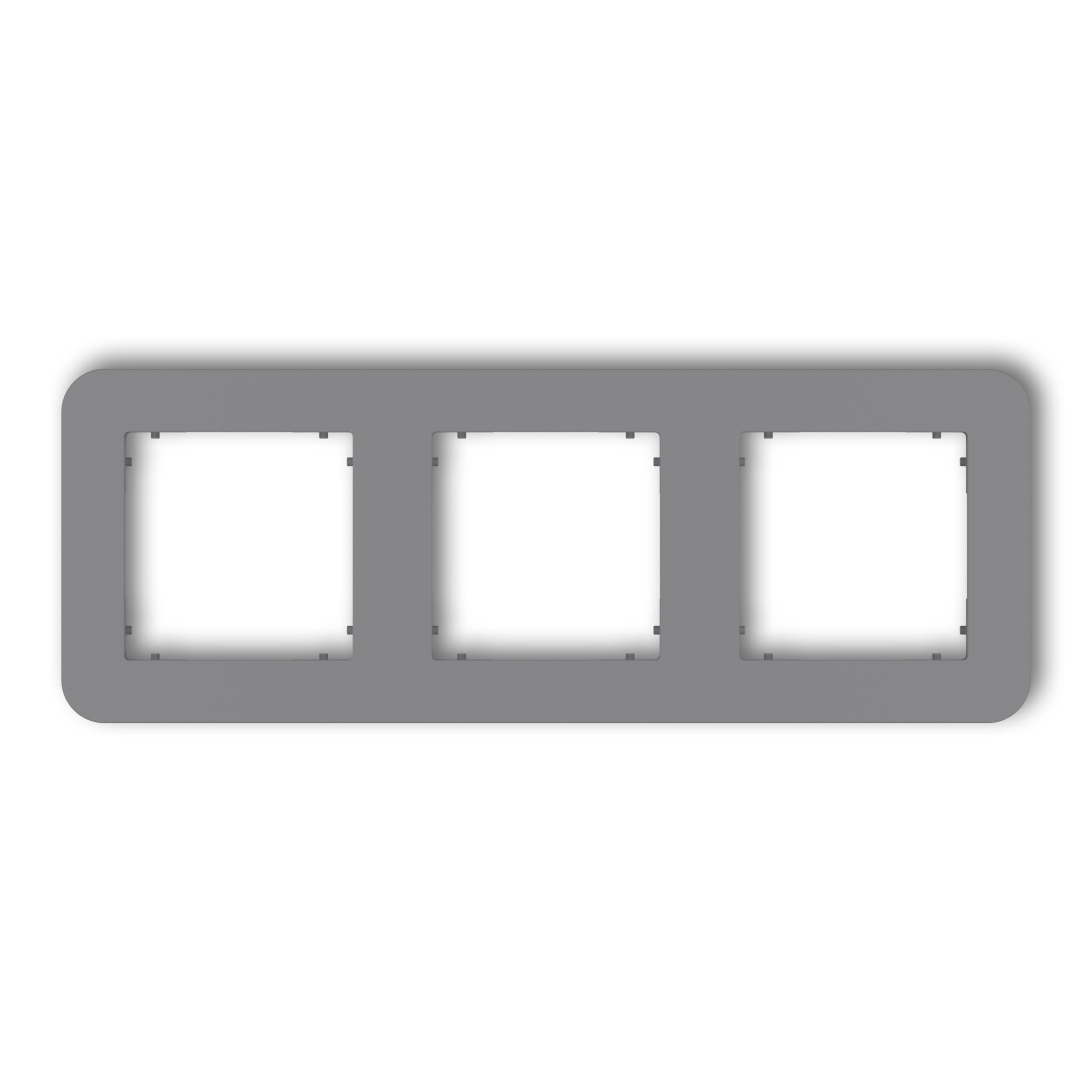 Рамка тройная универсальная закругленная Karlik Mini Серый матовый (27MRTZ-3)