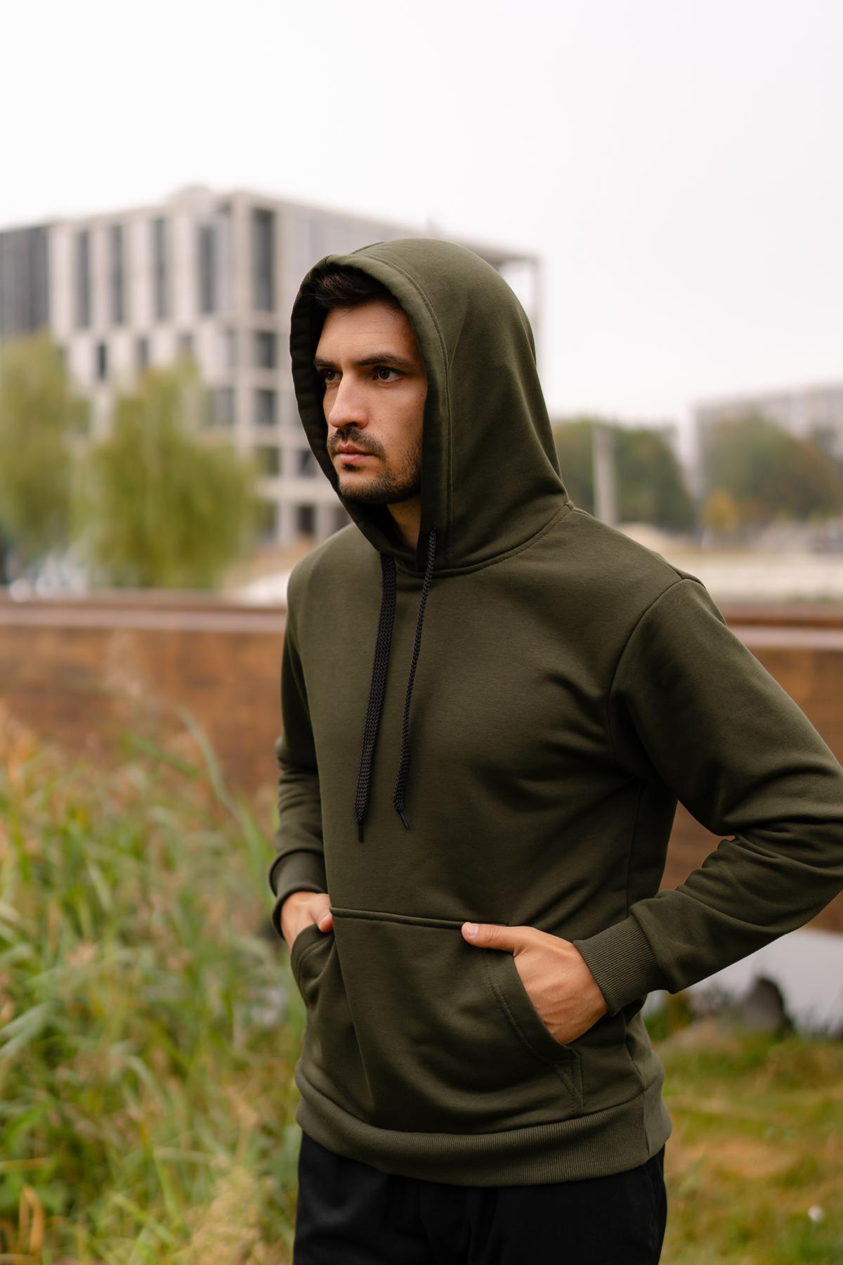 Худи мужское Explore с капюшоном S Хаки (1334985813/1/1) - фото 3 Худи мужское Explore с капюшоном S Хаки (1334985813/1/1) - фото 3