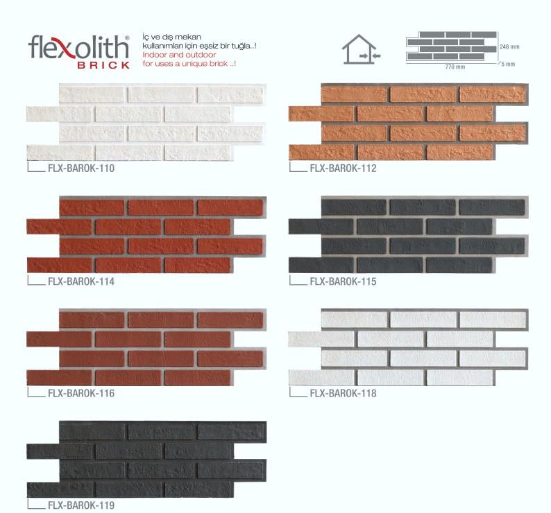 Стеновая панель Flexolith FLX-116 Кирпич на самоклеющейся основе для интерьеров и фасадов (Barok-110K) - фото 7 Стеновая панель Flexolith FLX-116 Кирпич на самоклеющейся основе для интерьеров и фасадов (Barok-110K) - фото 7