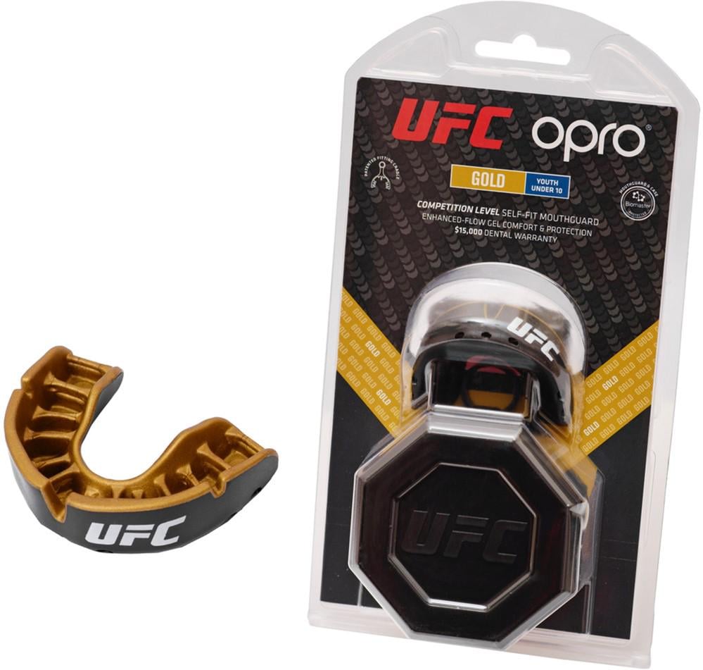 Капа OPRO Gold UFC Junior до 10 років Чорний/Золотий (6936116106134)