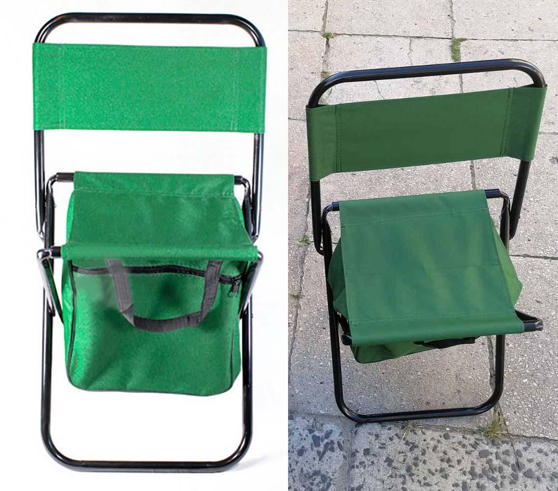 Стілець розкладний туристичний з кишенею кенгуру 27х22х51 см Green - фото 3