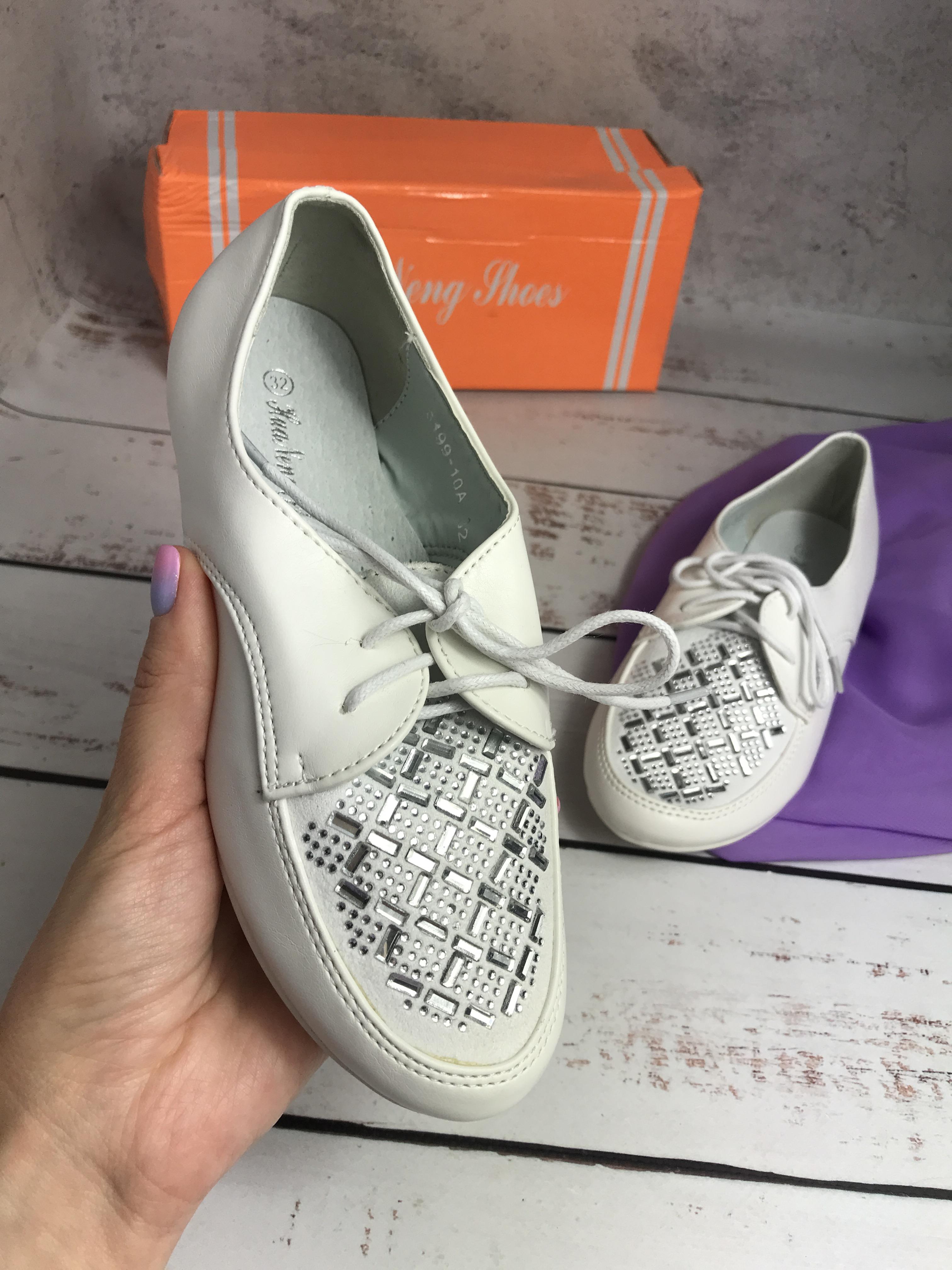 Туфлі для дівчаток Huanengshoes р. 37 22,5 см Білий (688)