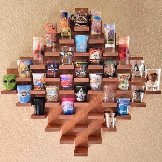 Полка для рюмок из дерева Оберн 36 Шафран (ПДШ-360306)