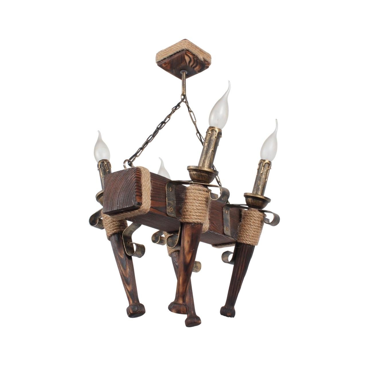 Люстра підвісна дерев'яна свічки Lighthouse LPR-20111/4P Коричневий/Бронзовий (112213) - фото 1 Люстра підвісна дерев'яна свічки Lighthouse LPR-20111/4P Коричневий/Бронзовий (112213) - фото 1