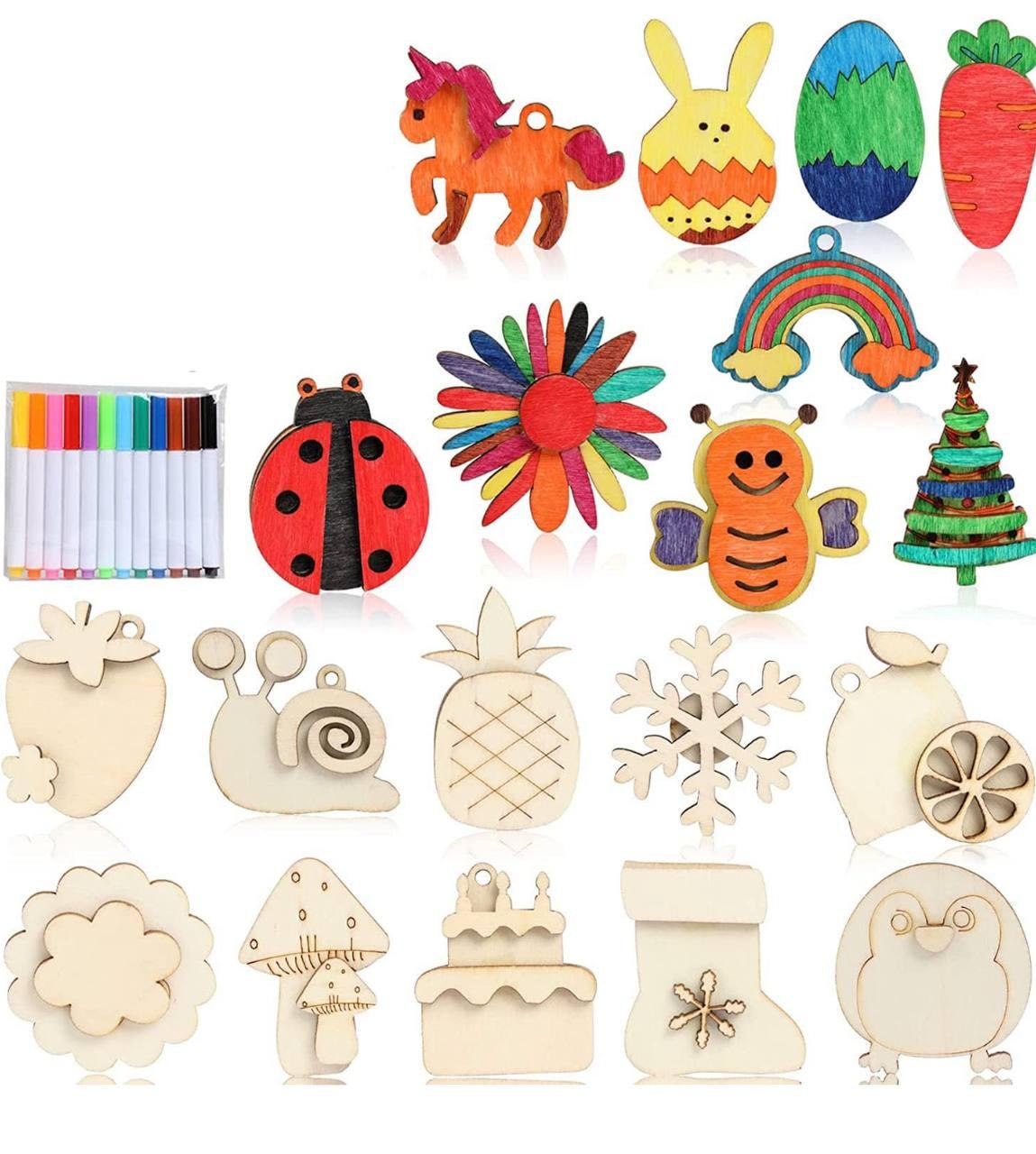 Набор для рисования деревянных магнитов своими руками 24 шт.