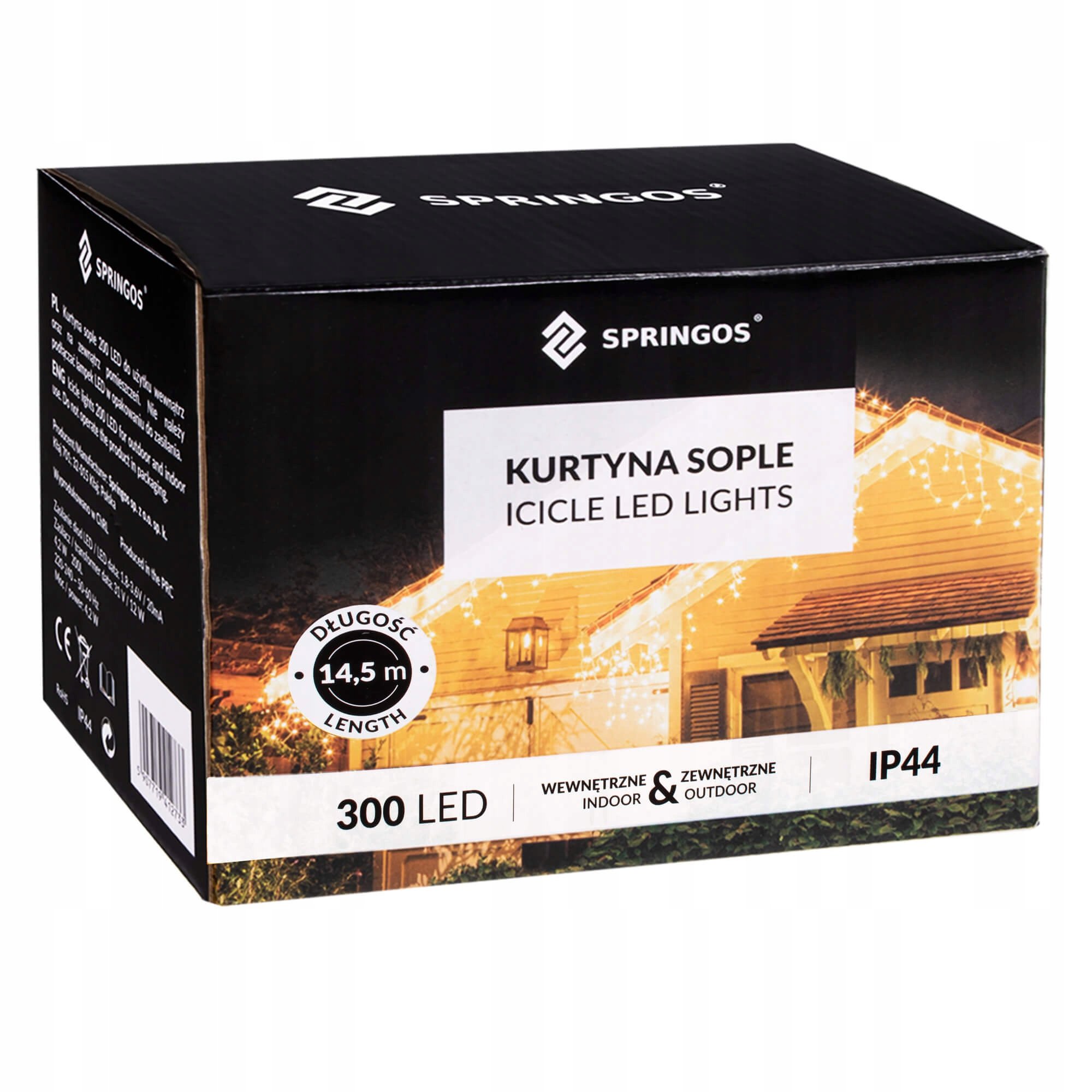 Гірлянда-бахрома Springos вулична 12 м 300 LED Warm White (CL301) - фото 6 Гірлянда-бахрома Springos вулична 12 м 300 LED Warm White (CL301) - фото 6