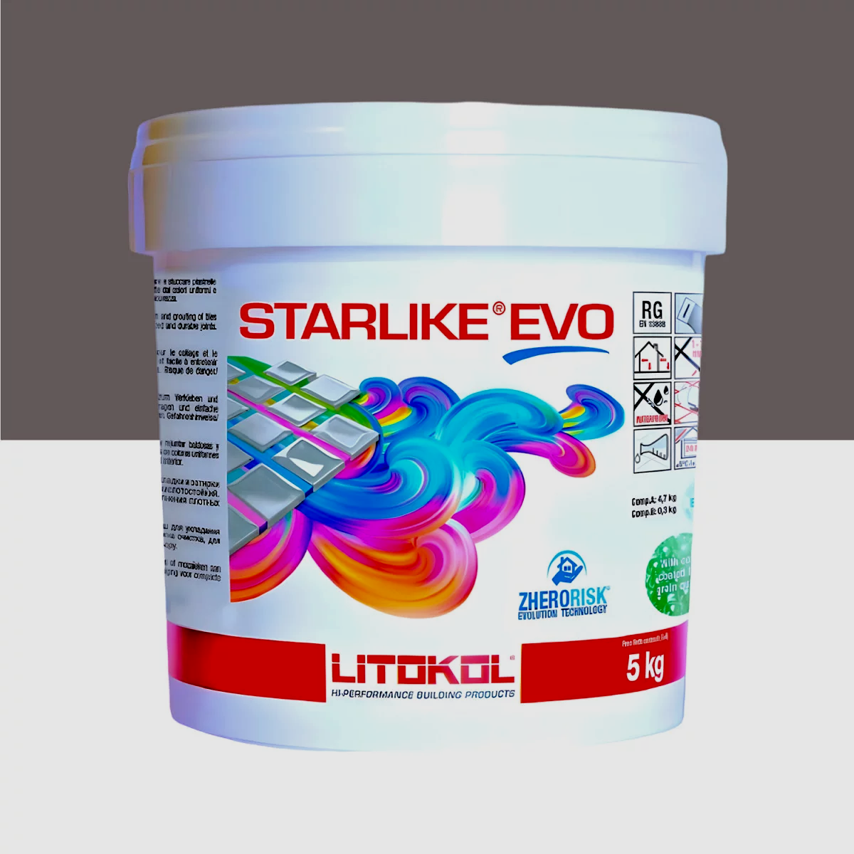 Затирка для плитки Litokol Starlike EVO 115 двокомпонентна епоксидна 5 кг Сірий шовк
