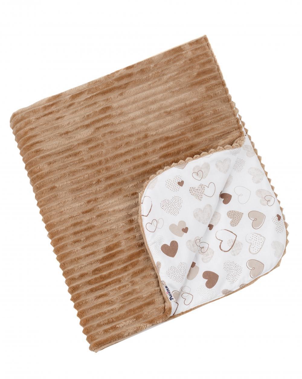 Плед для новорожденного Twins Trip двусторонний плюшевый 104x80 Коричневый