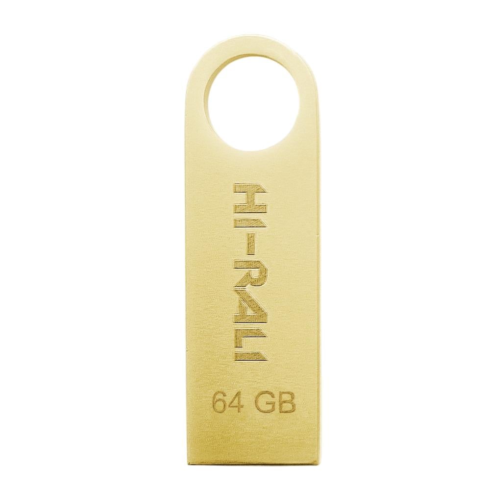 Флеш-накопитель Hi-Rali Shuttle Series 64 Гб USB 2,0 Type-A металлический корпус Золотистый (629596)