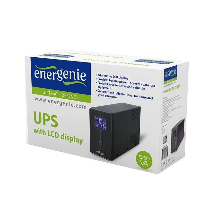 Джерела безперебійного живлення EnerGenie EG-UPS-031 650VA 390W LCD Black (24998419) - фото 3