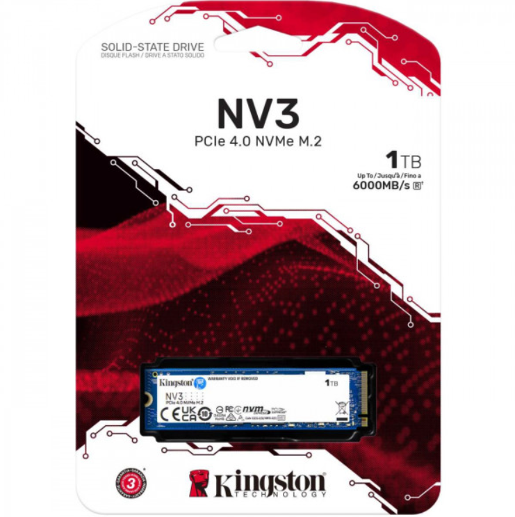 SSD-диск Kingston 1 TB NV3 M.2 2280 PCIe 4.0 x4 NVMe (SNV3S/1000G#) - фото 3 SSD-диск Kingston 1 TB NV3 M.2 2280 PCIe 4.0 x4 NVMe (SNV3S/1000G#) - фото 3