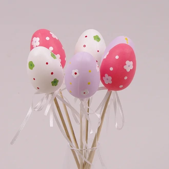 Декорация пасхальная на пике Flora Писанка микс 6 шт. (44000)