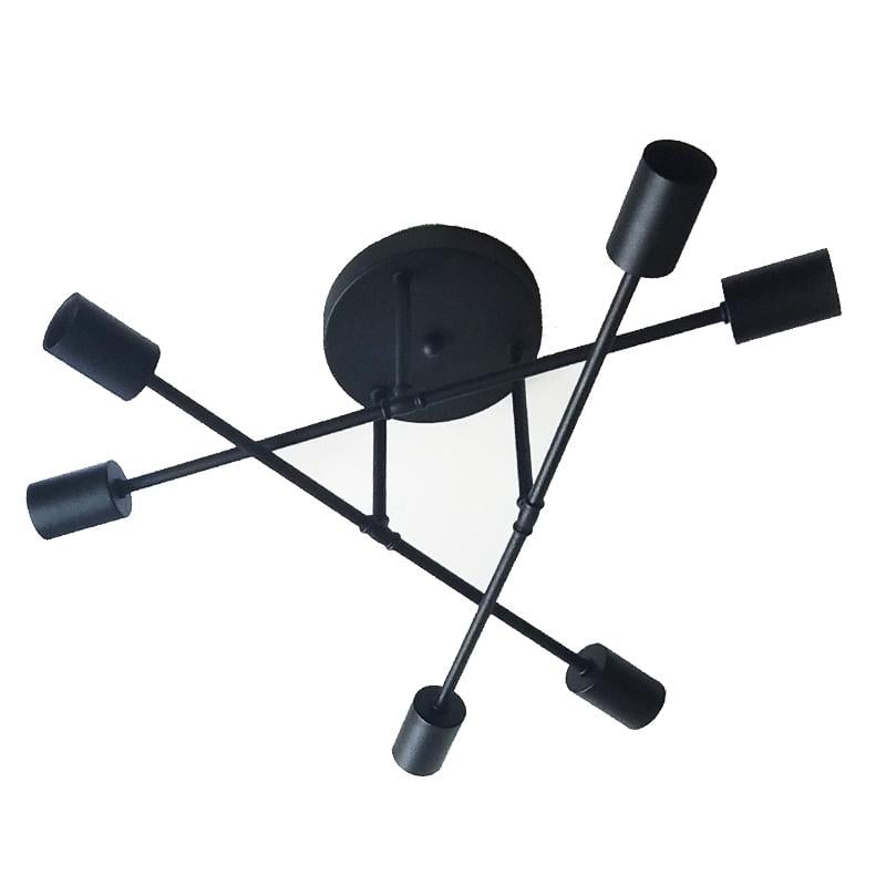 Люстра стельова в стилі лофт Trit-BB6 6 ламп E27 Чорний - фото 2 Люстра стельова в стилі лофт Trit-BB6 6 ламп E27 Чорний - фото 2