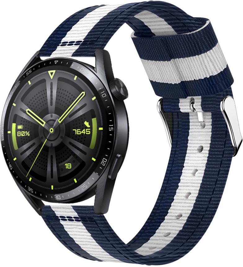 Ремешок тканевый Canvas для Huawei Watch GT3 46 мм Blue/White (26138)