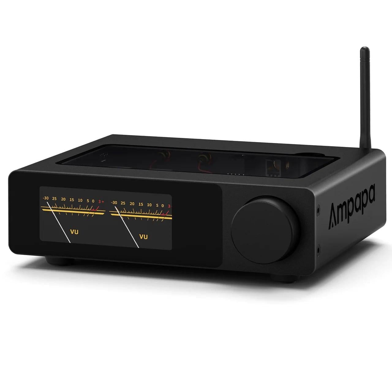 Підсилювач Ampapa D1 Douk Audio HiFi Stereo Bluetooth 5.2 для домашнього аудіо з цифровими VU-метрами HPF 300 Втх2 Black (Ampapa)