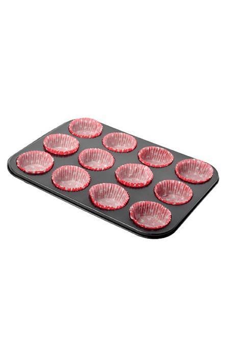 Форма для выпечки кексов с бумажными формами MH-0555 12 шт. 35,5х26,8х3 см