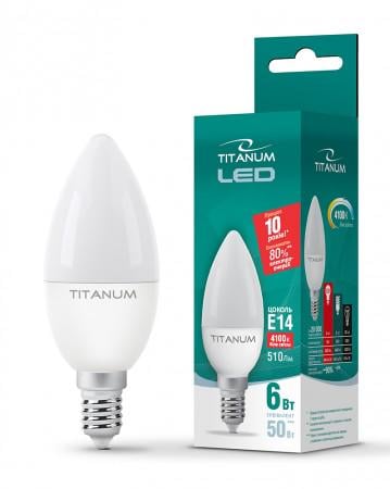 Лампа LED TITANUM C37 6W E14 4100K 220V White (10024)