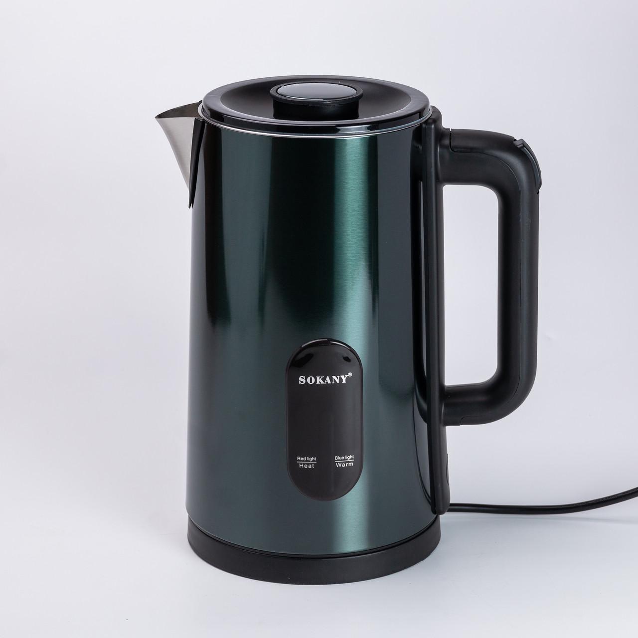 Чайник електричний Sokany SK-09019GR 3 л Зелений (4927) - фото 3
