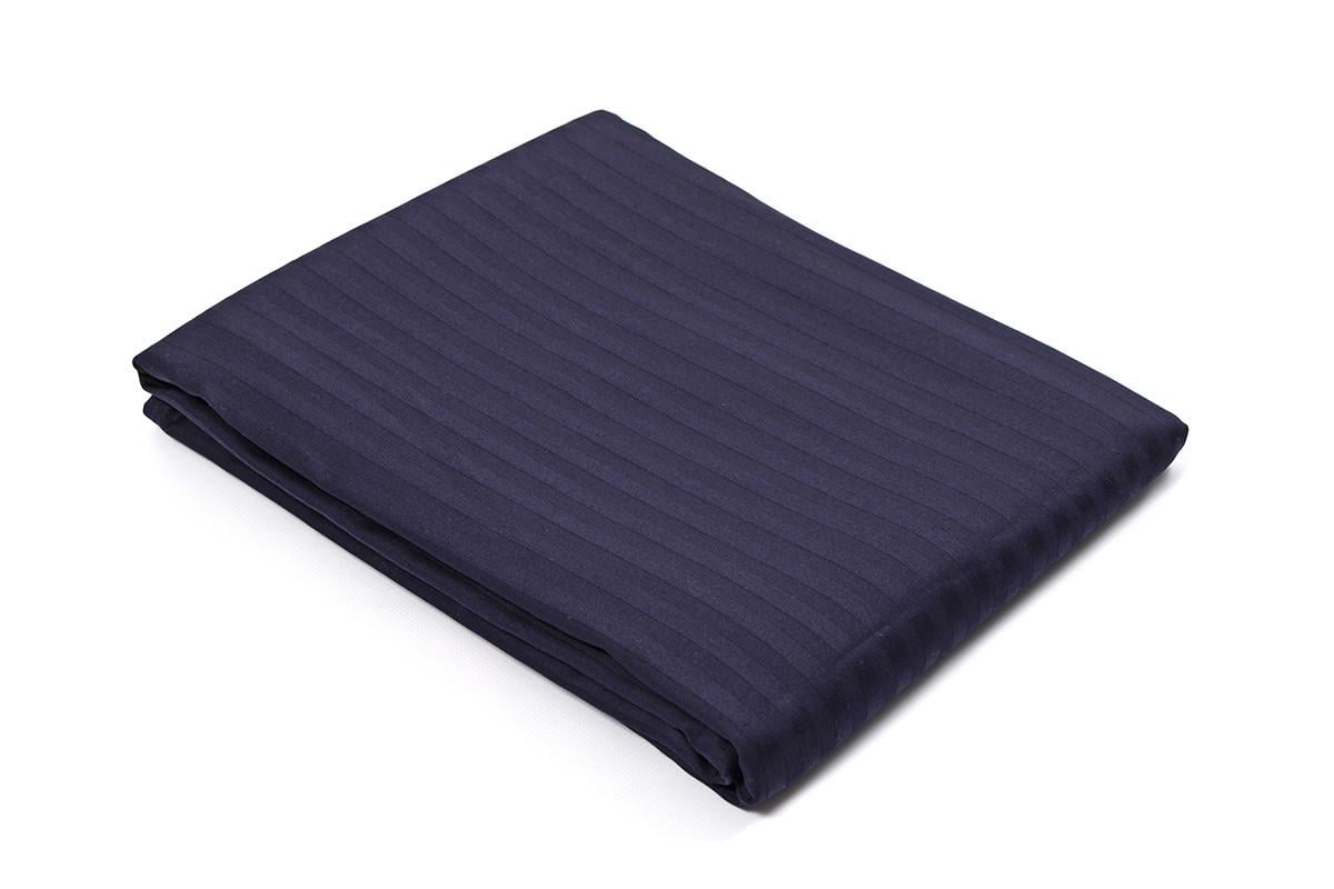 Простынь Lotus Отель Сатин страйп 1х1 180х240 Темно-синий (svt-2000022301930)