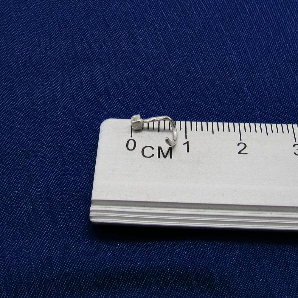 Срібний нострил пірсинг в ніс Квадрат (1372851868) - фото 3