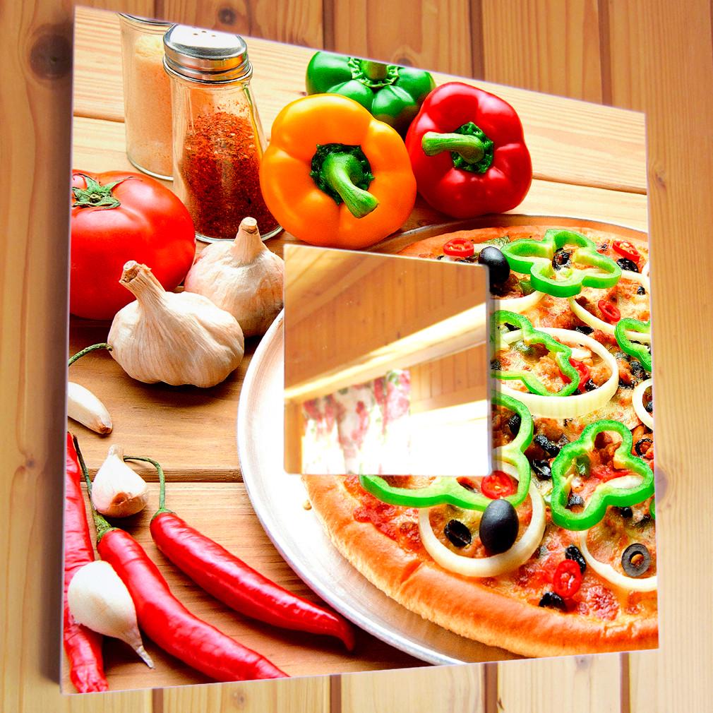 Зеркало декоративное Красивая пицца 260х260 мм (M03786)