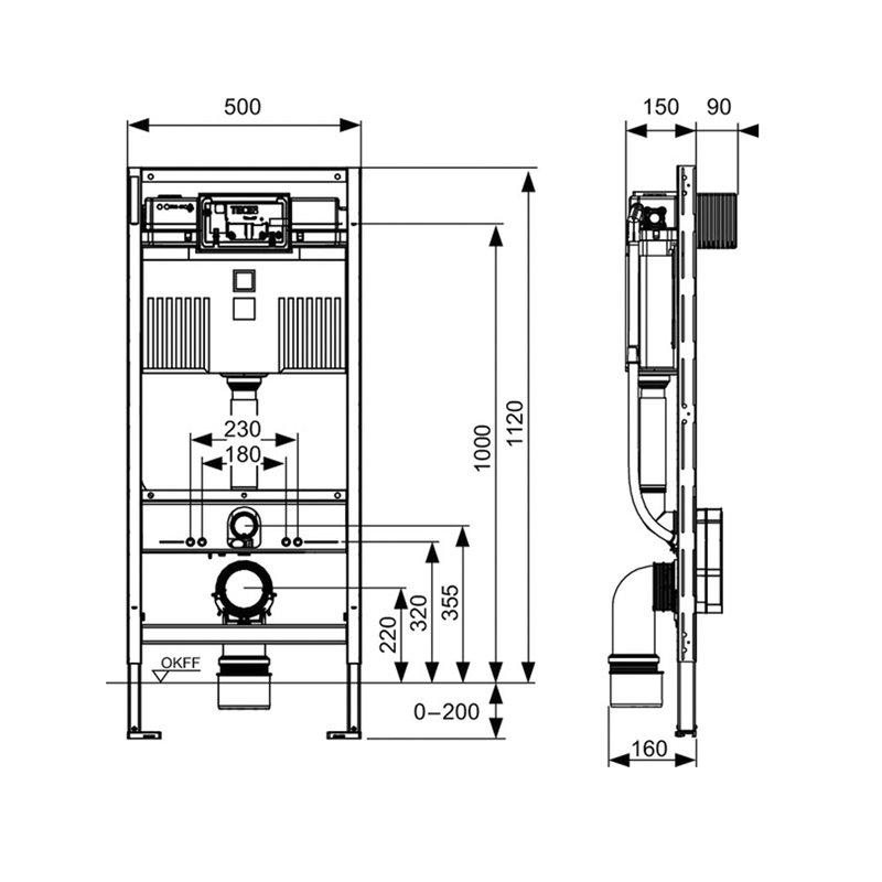 Инсталляционная система для унитаза TECE Base 9300302 (143493) - фото 2