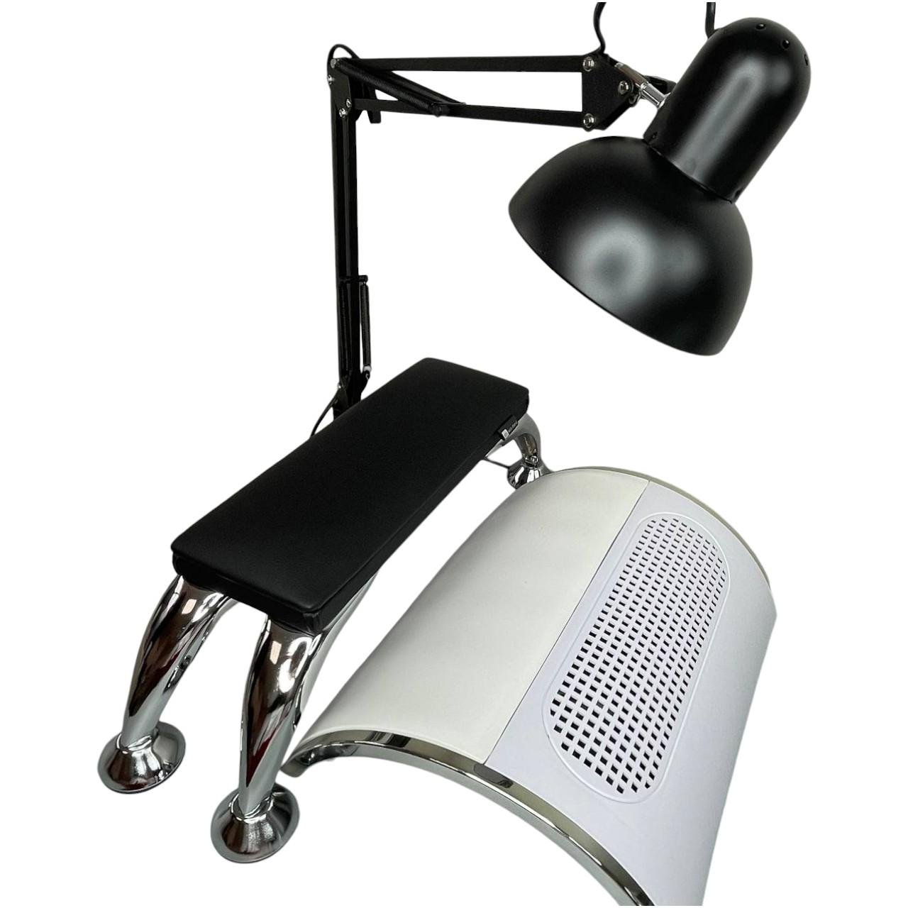 Маникюрный набор BUCOS лампа/подлокотник на металлических ножках/вытяжка 858/5 Черный (2005666270)