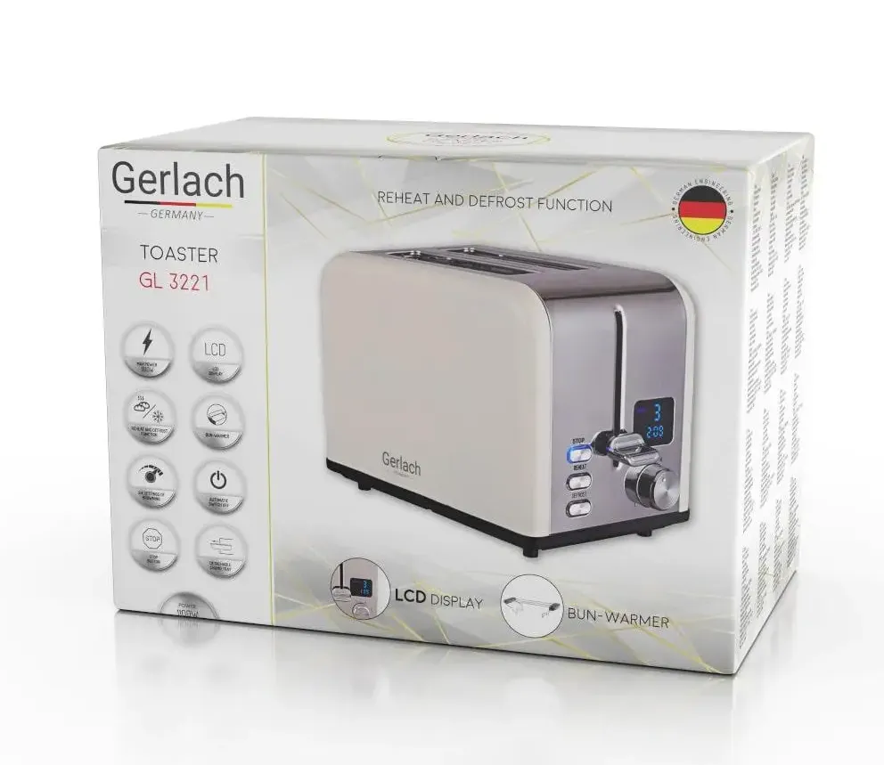 Тостер Gerlach GL-3221-Cream з дисплеєм 1100 Вт (1812317095) - фото 5