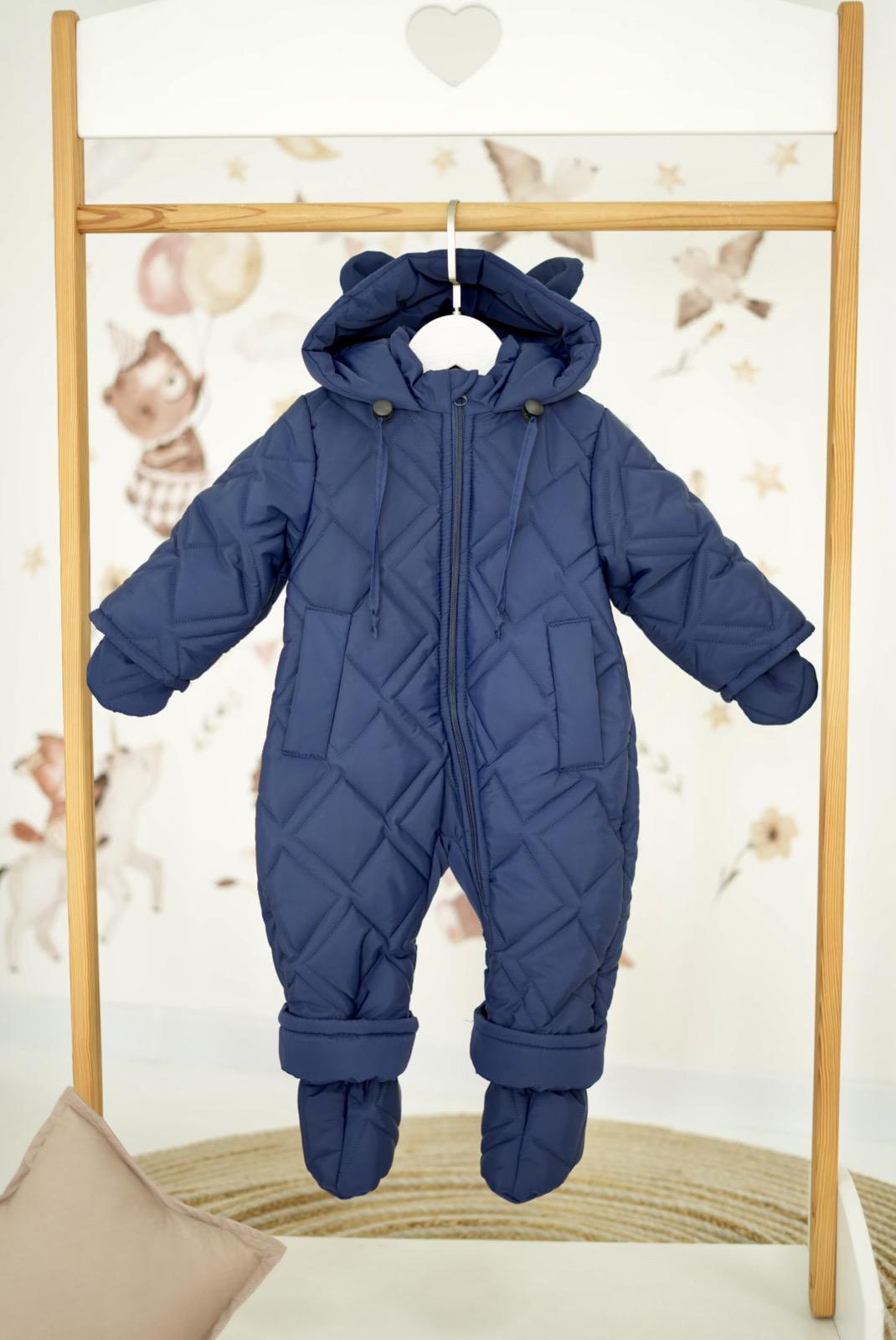 ᐉ Детский зимний комбинезон с пинетками и перчатками 86 см Синий (4560) • Купить в Киеве, Украине • Лучшая цена в Эпицентр