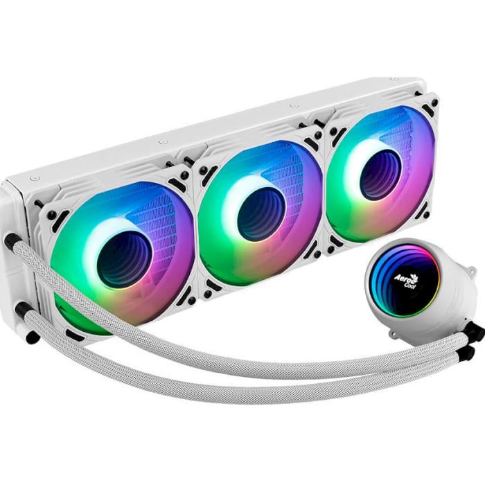 Система водяного охолодження AeroCool Mirage L360 4-pin 3-fans 360 мм ARGB White (ACLA-MR36127.72)