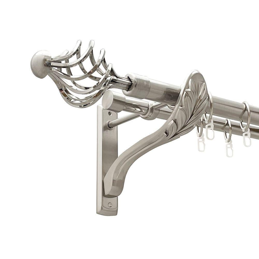 Карниз Orvit Арезо двухрядный гладкий 25/19 мм 240 см Нержавеющая сталь (00-00021581)