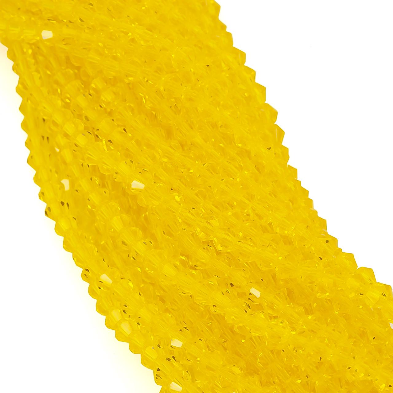 Бусины хрустальные Биконус 6,2х6 мм 46 шт. Желтый (БИ0006к04)