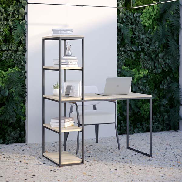 Комп'ютерний стіл Лофт StepLoft з металевим каркасом зі стелажем ДСП (Comp-table-101)