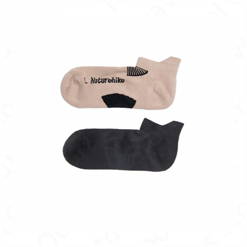 Шкарпетки низькі Naturehike NH21FS014 2 пари М Бежевий/Чорний
