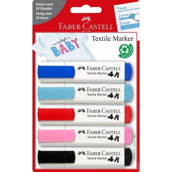 Маркер по ткани Faber-Castell BABY-COLOURS 5 цветов 1-5 мм (159530)