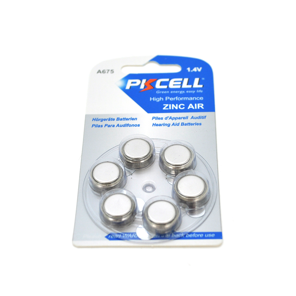 Батарея воздушно-цинковая Pkcell 1,4V ZA675 для медицинских устройств 6 шт. (YUT_V5266)