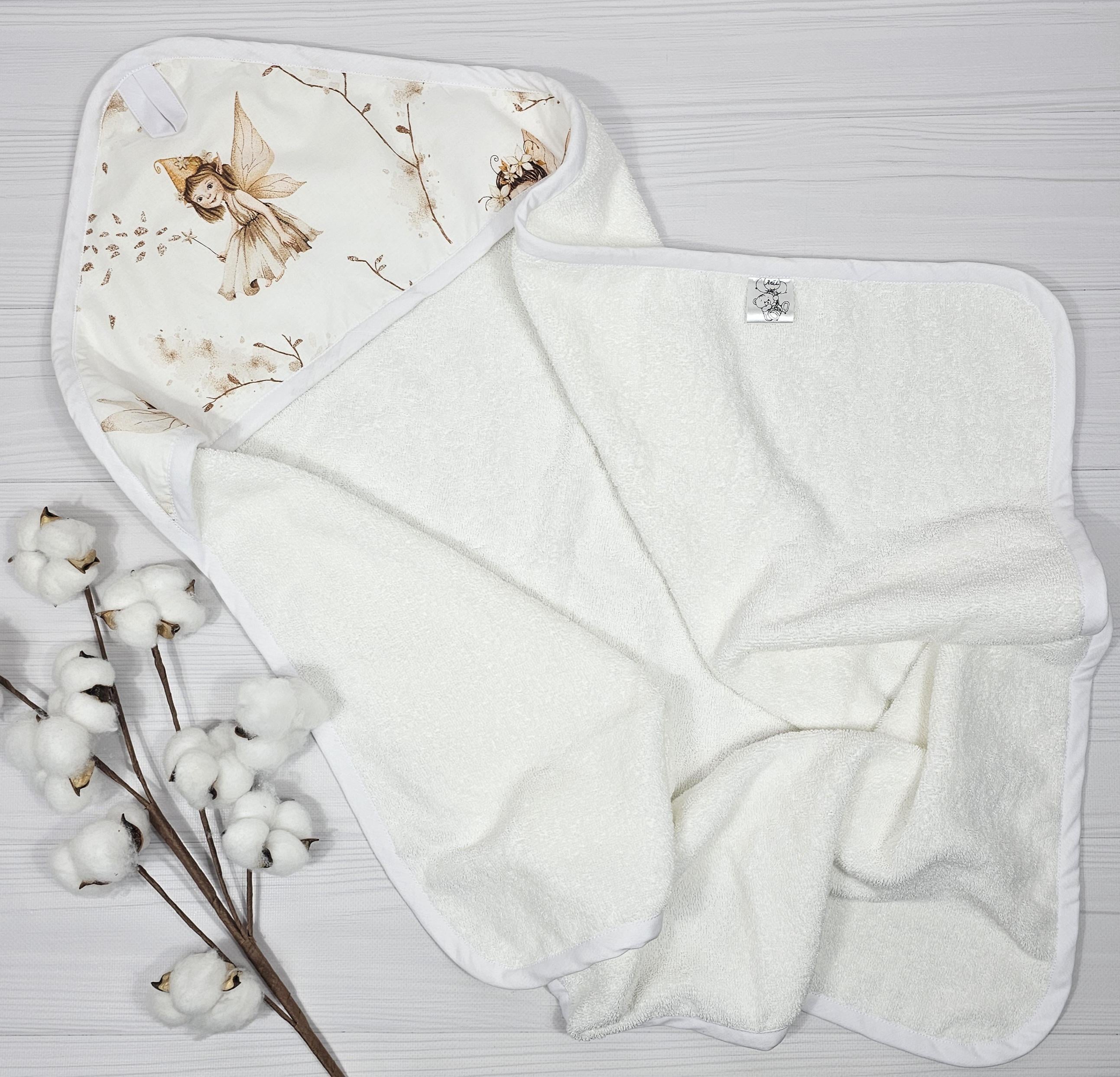Рушник-куточок дитячий A.L.Babybox Феї 80х80 см Білий (RU 27984805)