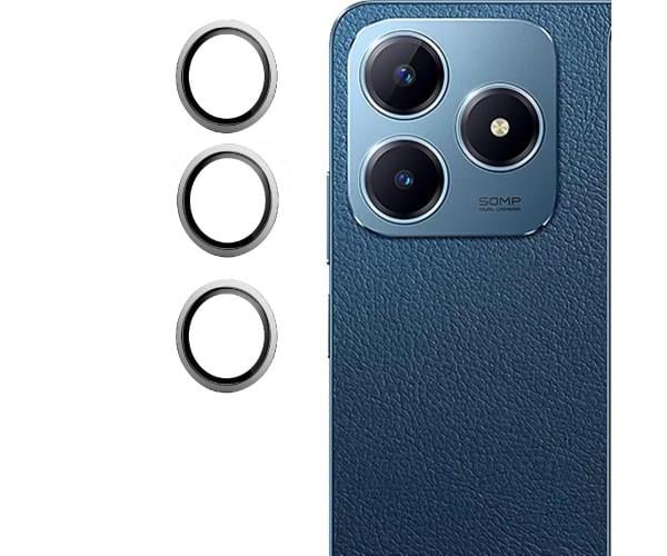 Защитное стекло с рамкой CD Pattern для Realme C63 на заднюю камеру Серебряный