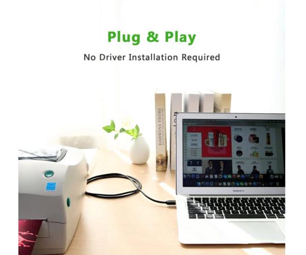 Кабель Data UGREEN US210 USB 3,0 to BM Print Cable 2 м Black - фото 2