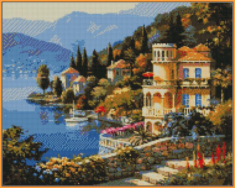 Алмазная мозаика на подрамнике Babylon Цветущее побережье 40x50 см (ST019)