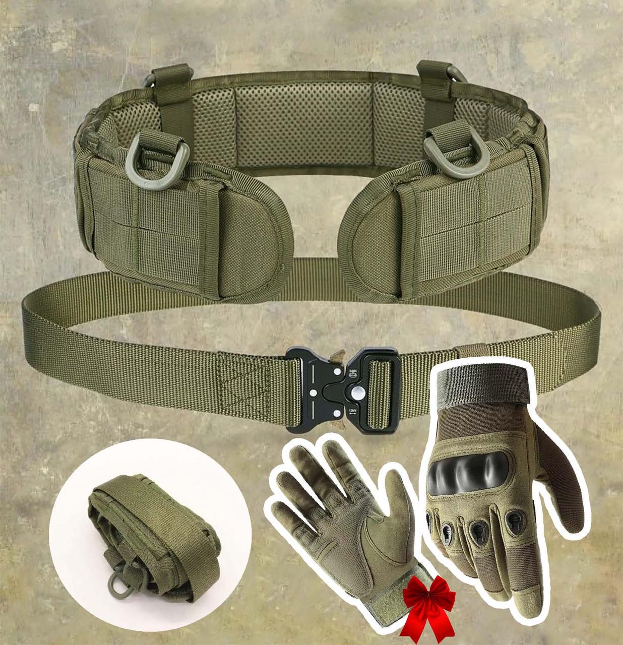 Комплект 2в1 ремень РПС 140 см и перчатки закрытые XL Оливковый (id_113858) - фото 5