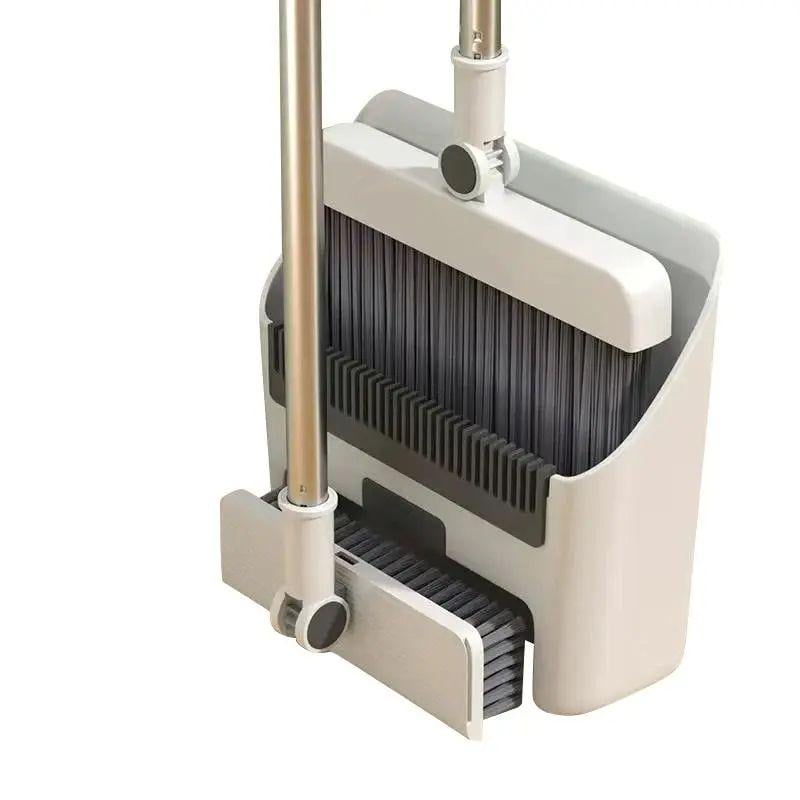 Веник и щетка с совком для уборки 3в1 на длинной ручке для разных поверхностей с поворотным механизмом (opt-103989)