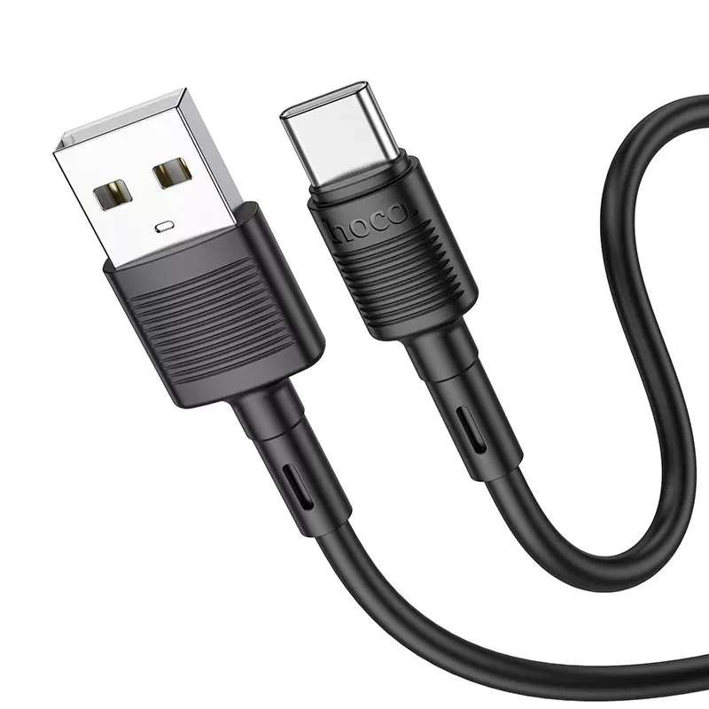 Кабель для зарядки Hoco Type-C Victory charging data cable X83 1 м 3A Чорний - фото 2