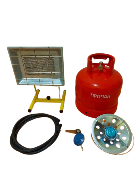 Комплект газовий з балононом/нагрівачем/редуктором/шлангом 15 л 2,9 кВт 2 м (20079113) - фото 5