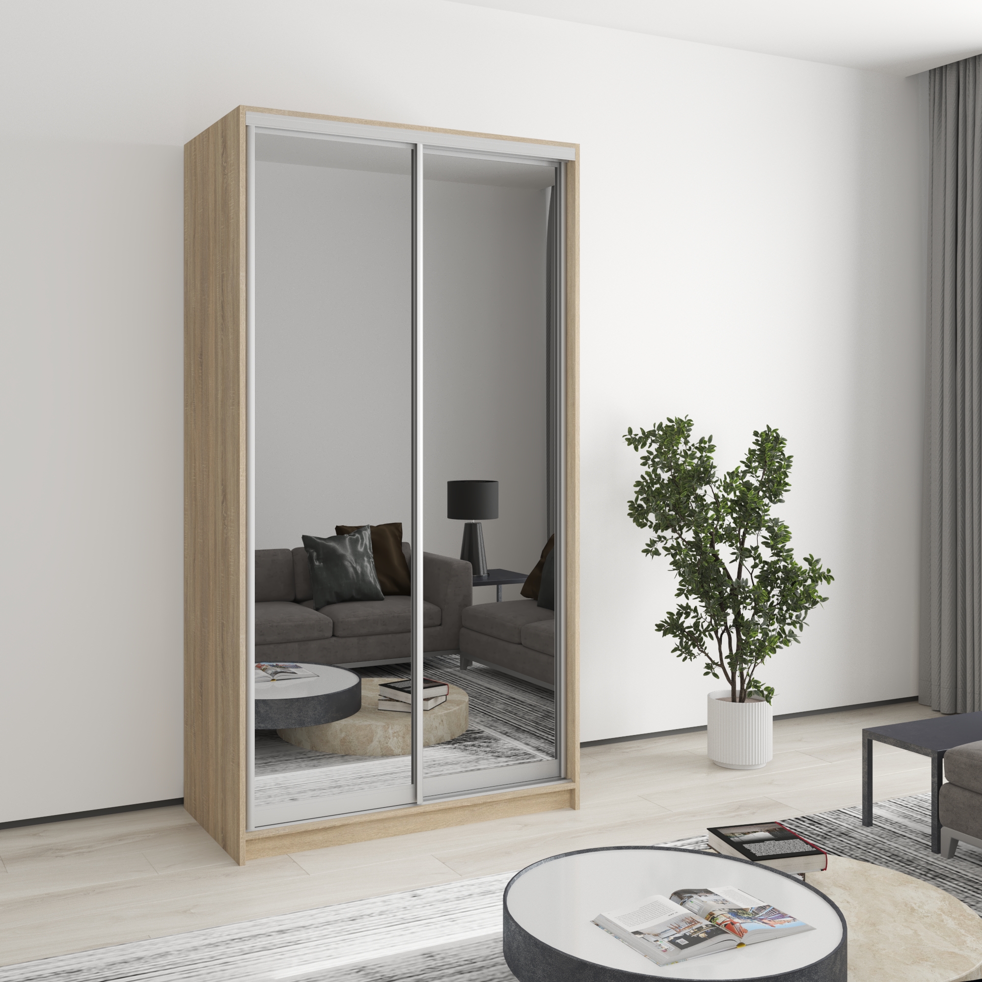 Шкаф-купе двухдверный Mebel Star Стандарт AL MBS-2532 110х60х210 см Дуб сонома (1003486) Шкаф-купе двухдверный Mebel Star Стандарт AL MBS-2532 110х60х210 см Дуб сонома (1003486)